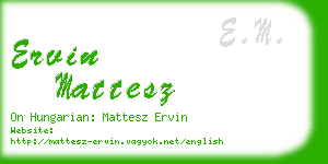 ervin mattesz business card